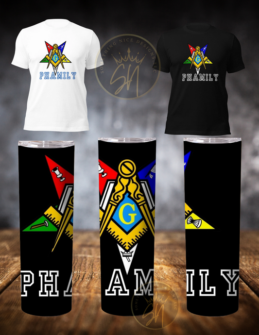 Unisex Phamily Tumbler & t-shirt bundle. Free Mason, Order of The Eastern Star