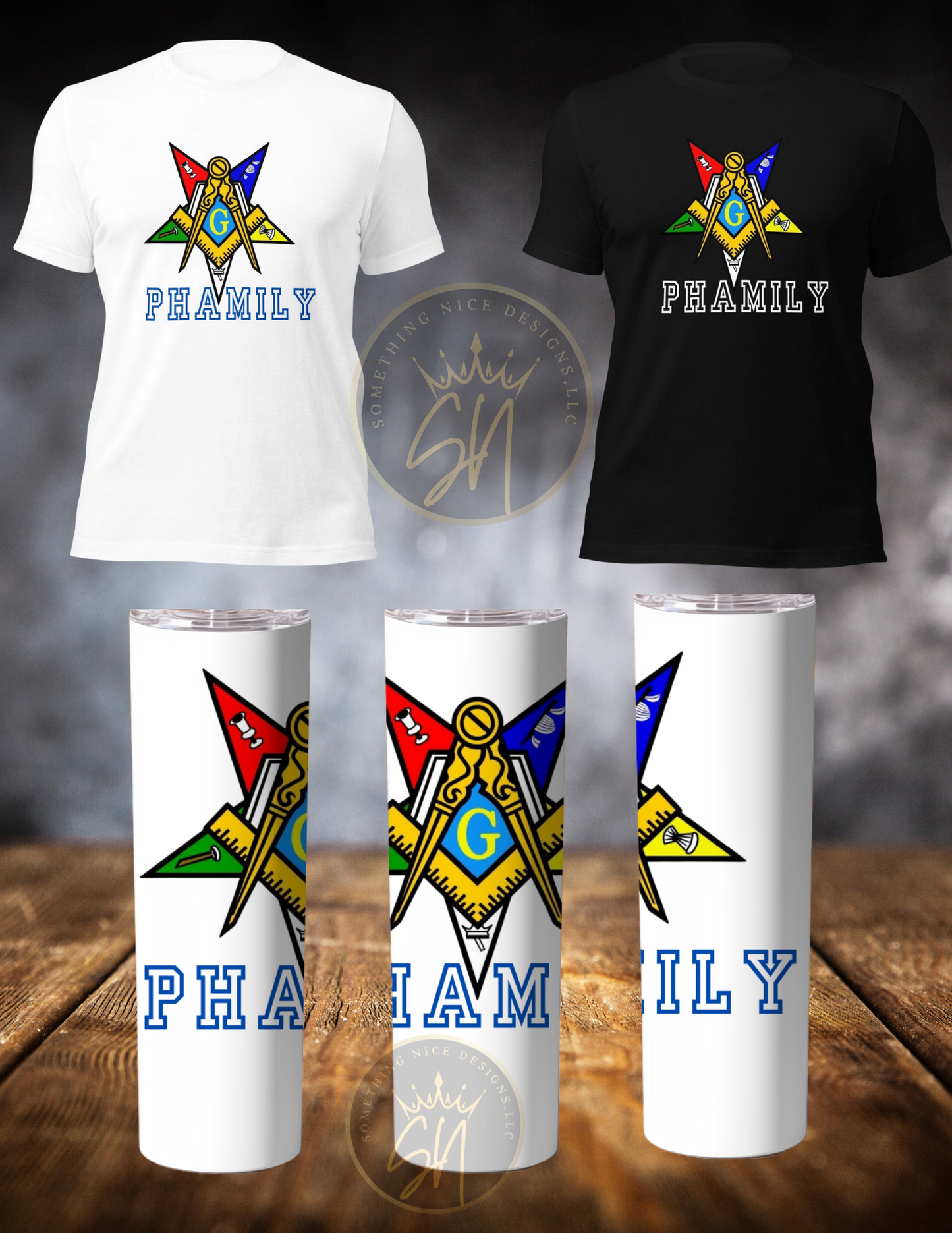 Unisex Phamily Tumbler & t-shirt bundle. Free Mason, Order of The Eastern Star