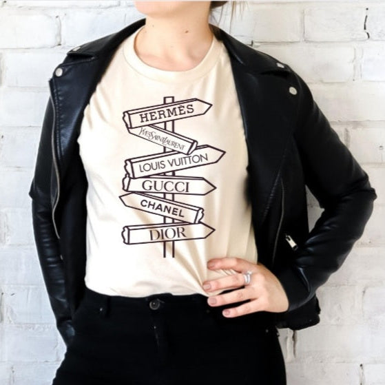 Designer Brand Street Sign t-shirt